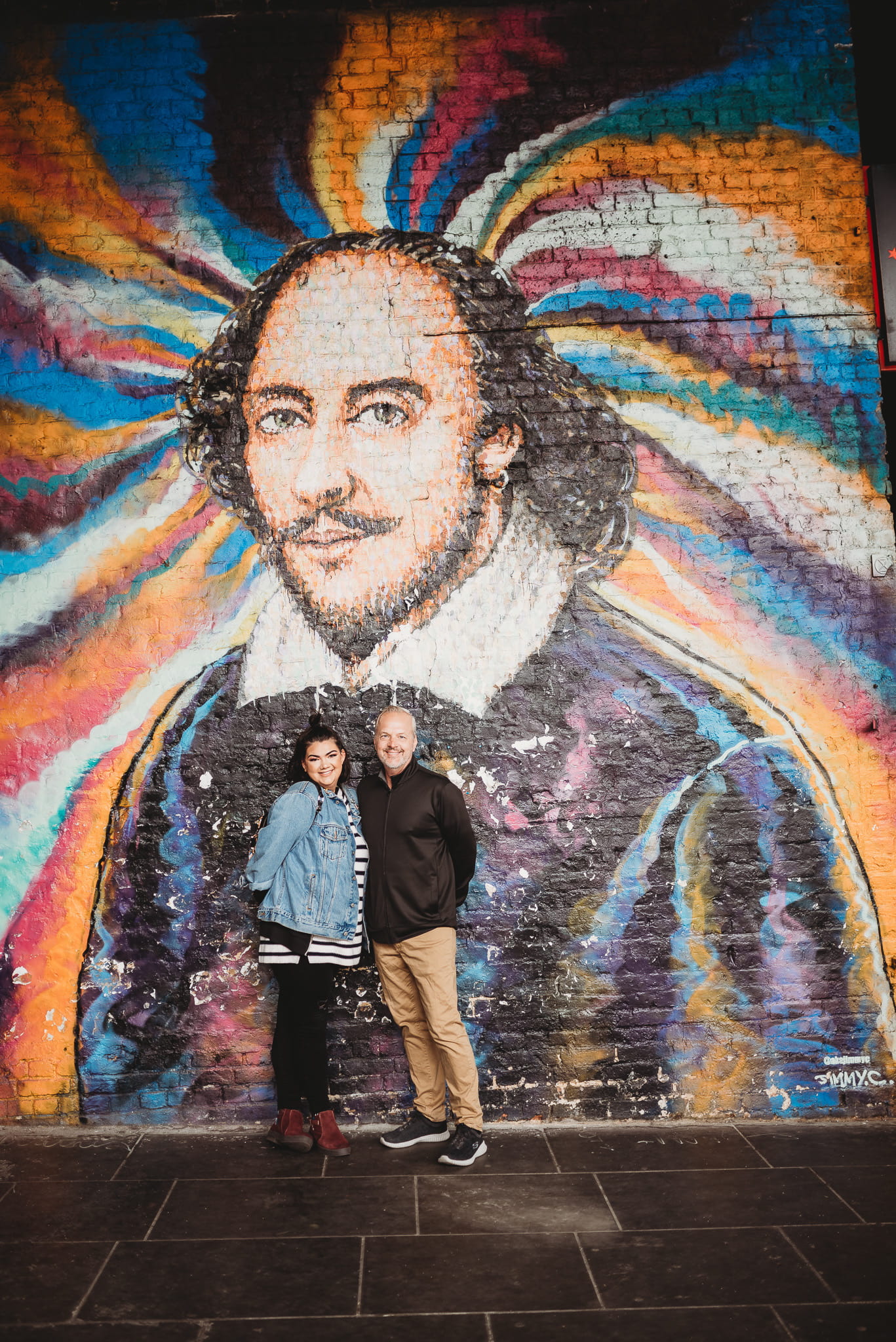 Multicolor Mural of Shakespeare in London